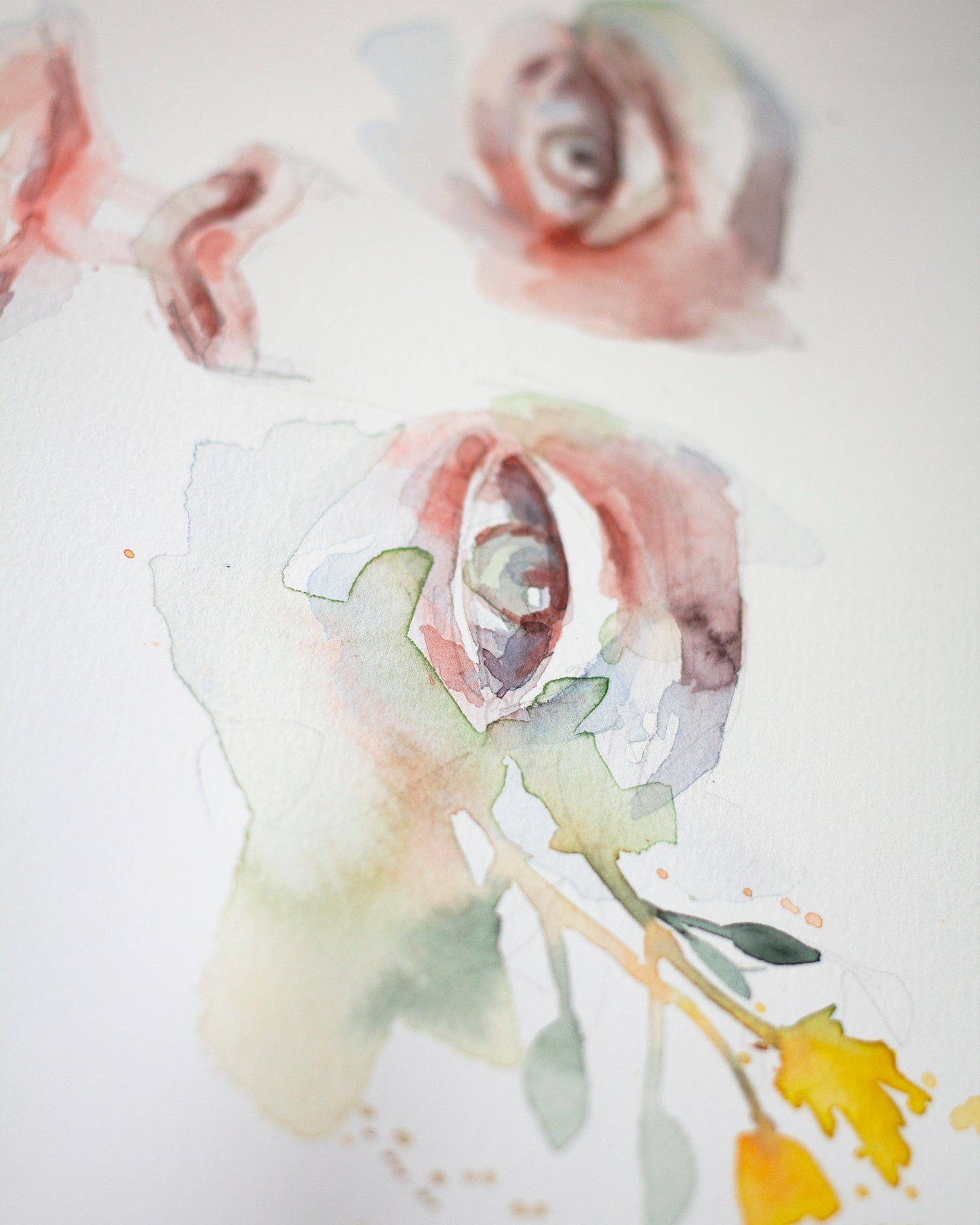 Portrait with yellow flower study (25x18 cm) 2025