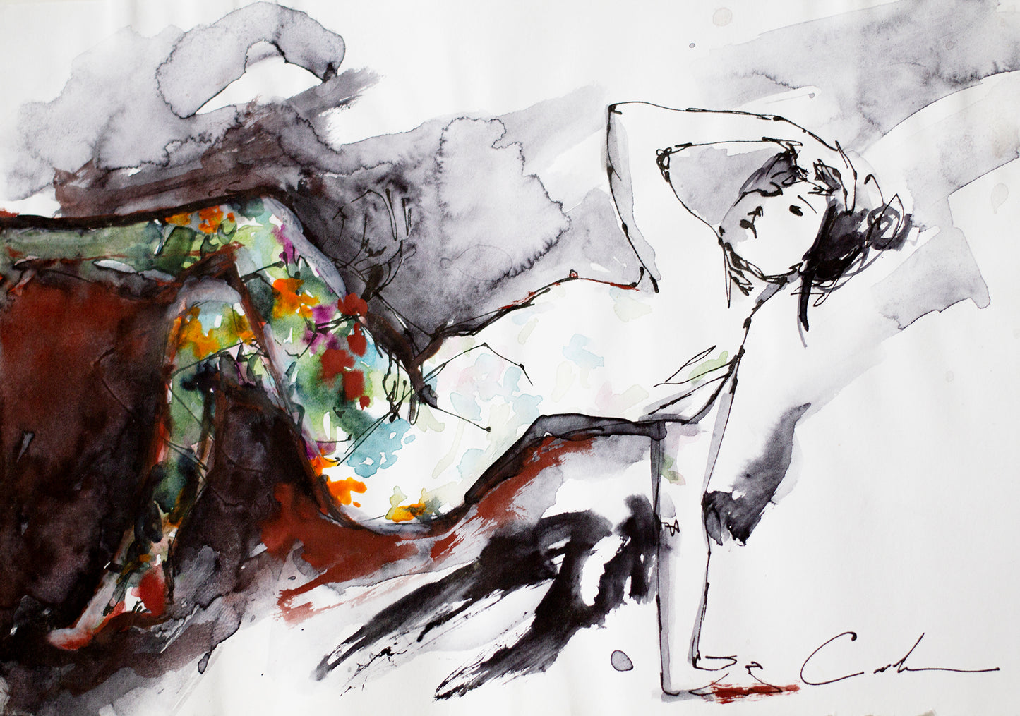 Flowers figure study III (21x15 cm) 2022