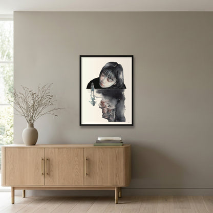 The Giant and the Fairy — 60×80cm, 24×31" Black Frame