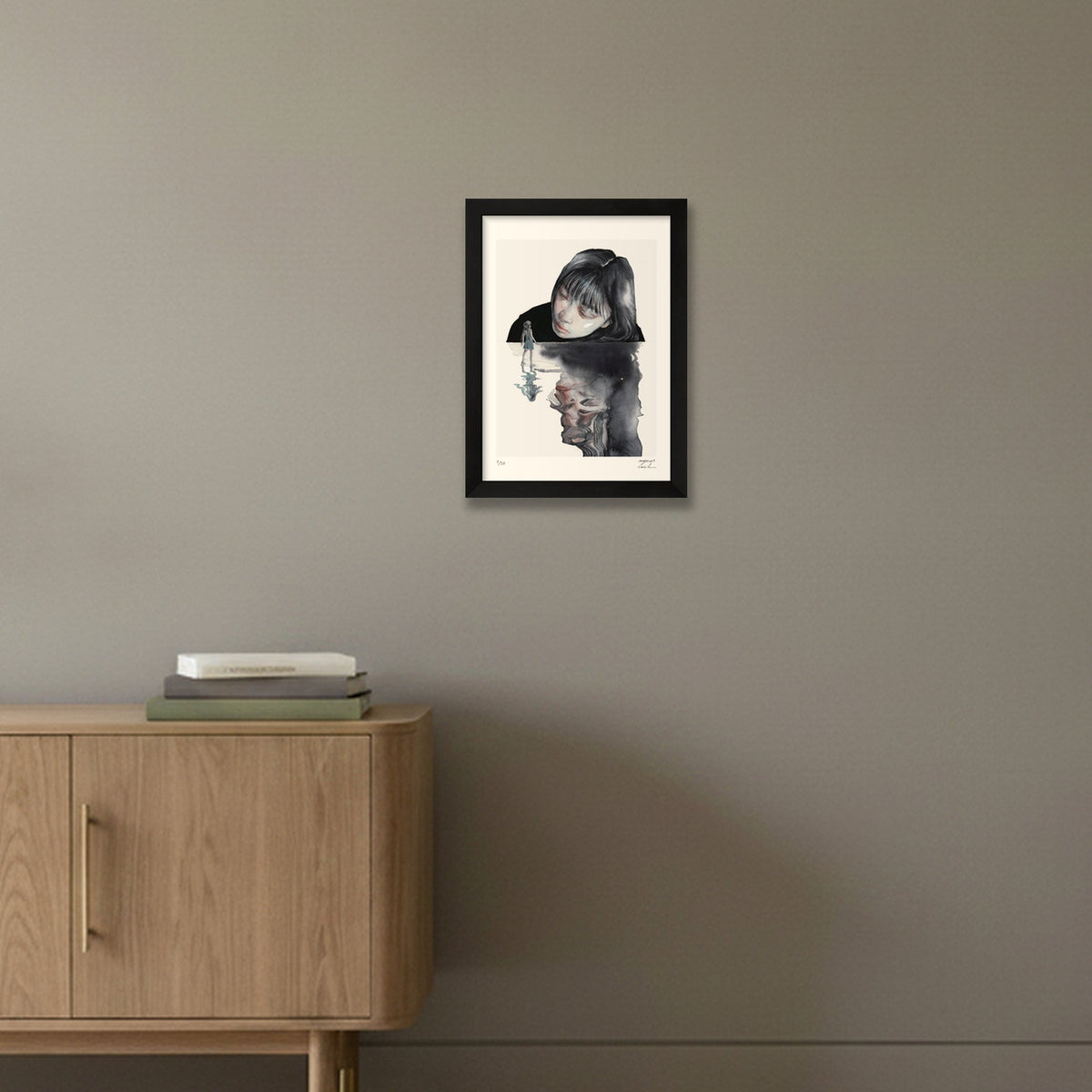 The Giant and the Fairy — A4 (21×30cm, 8×12") Black Frame