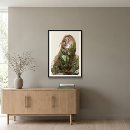 River Nymph — 70×100cm, 28×39" Black Frame