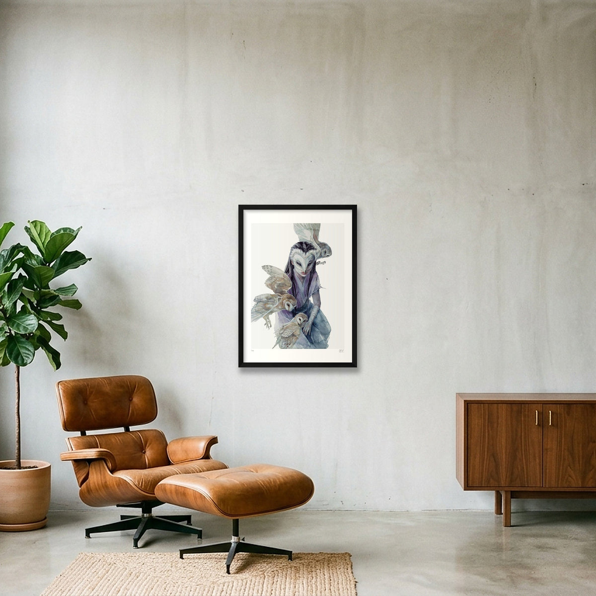 The Owl — 42×59cm, 17×23" Black Frame