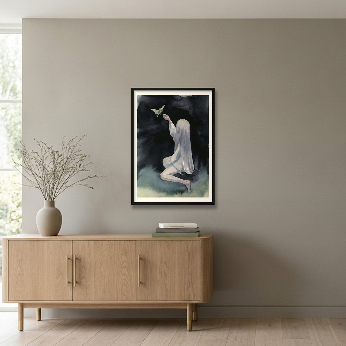 Night Ghost I — 59×84cm, 23×33" Black Frame