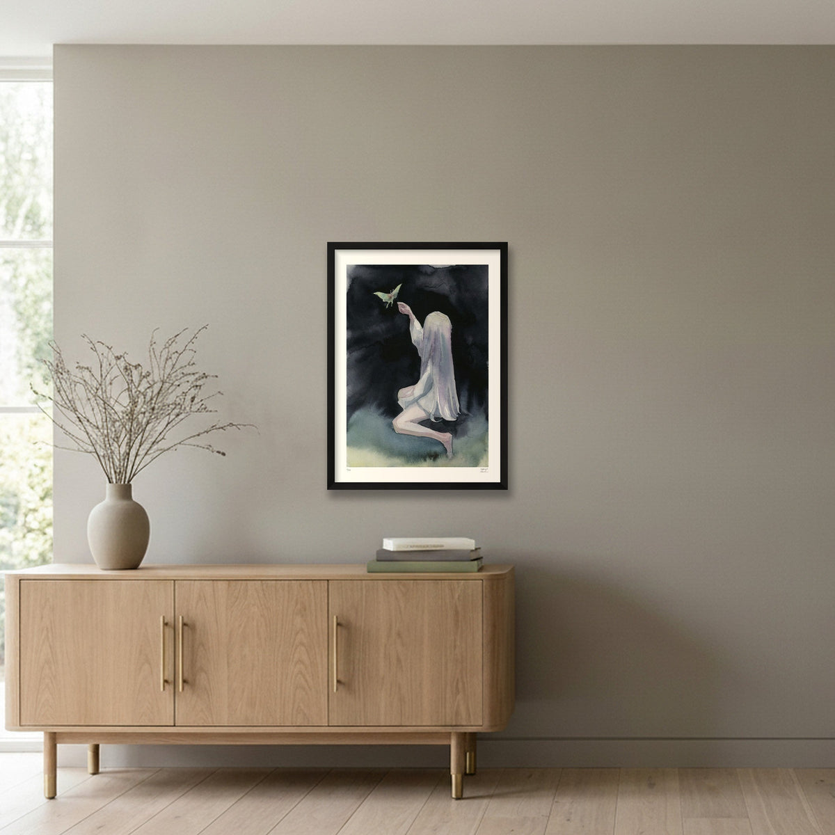 Night Ghost I — 42×59cm, 17×23" Black Frame