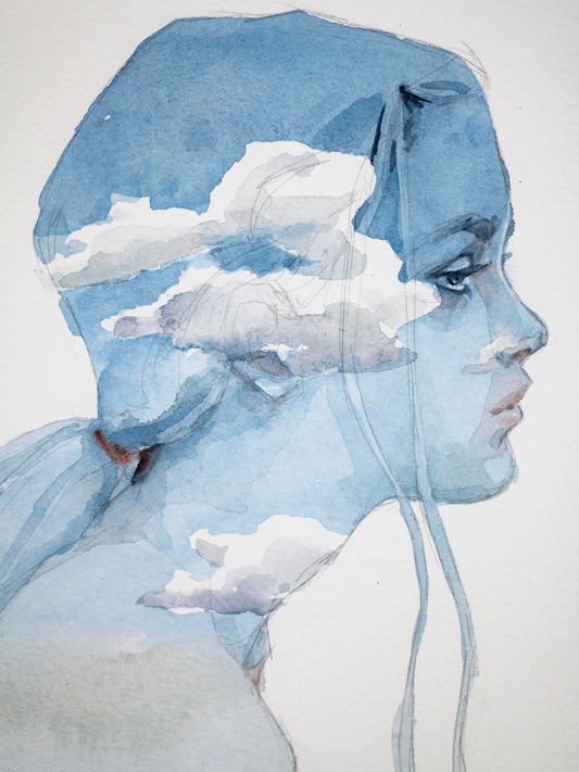 Clouds girl (18x25 cm) 2024