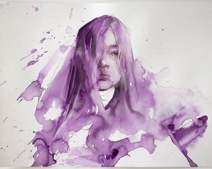 Tyrian purple strokes (40x30 cm) 2025