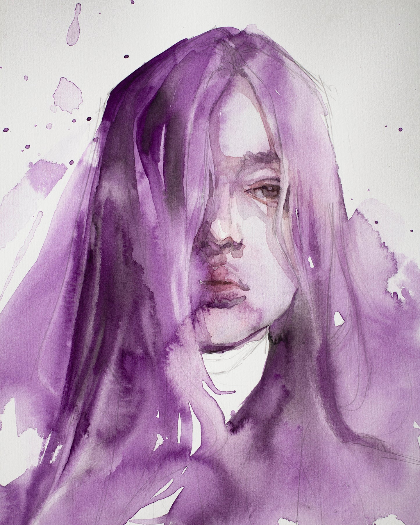 Tyrian purple strokes (40x30 cm) 2025