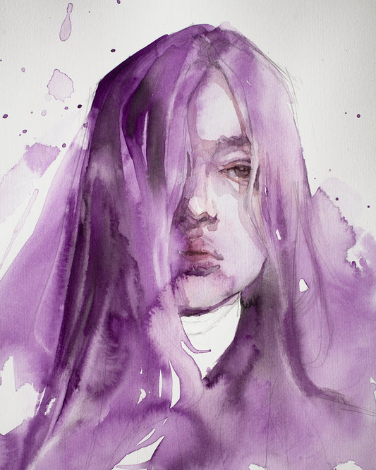 Tyrian purple strokes (40x30 cm) 2025