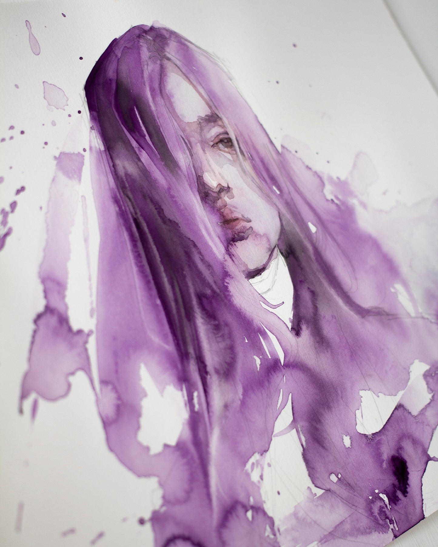 Tyrian purple strokes (40x30 cm) 2025
