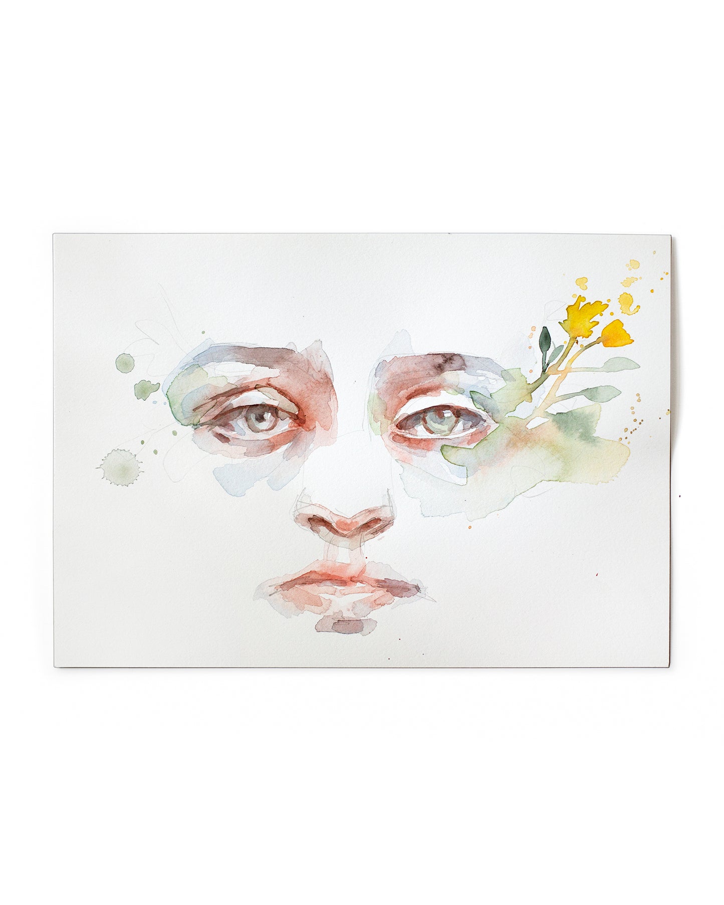 Portrait with yellow flower study (25x18 cm) 2025