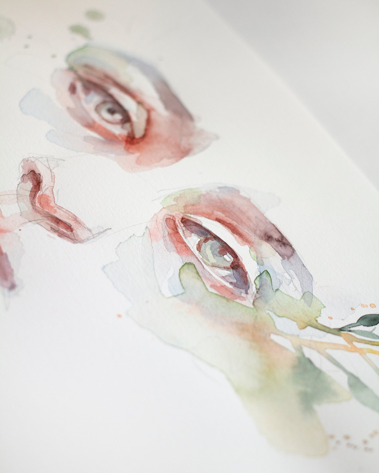 Portrait with yellow flower study (25x18 cm) 2025