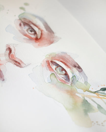 Portrait with yellow flower study (25x18 cm) 2025