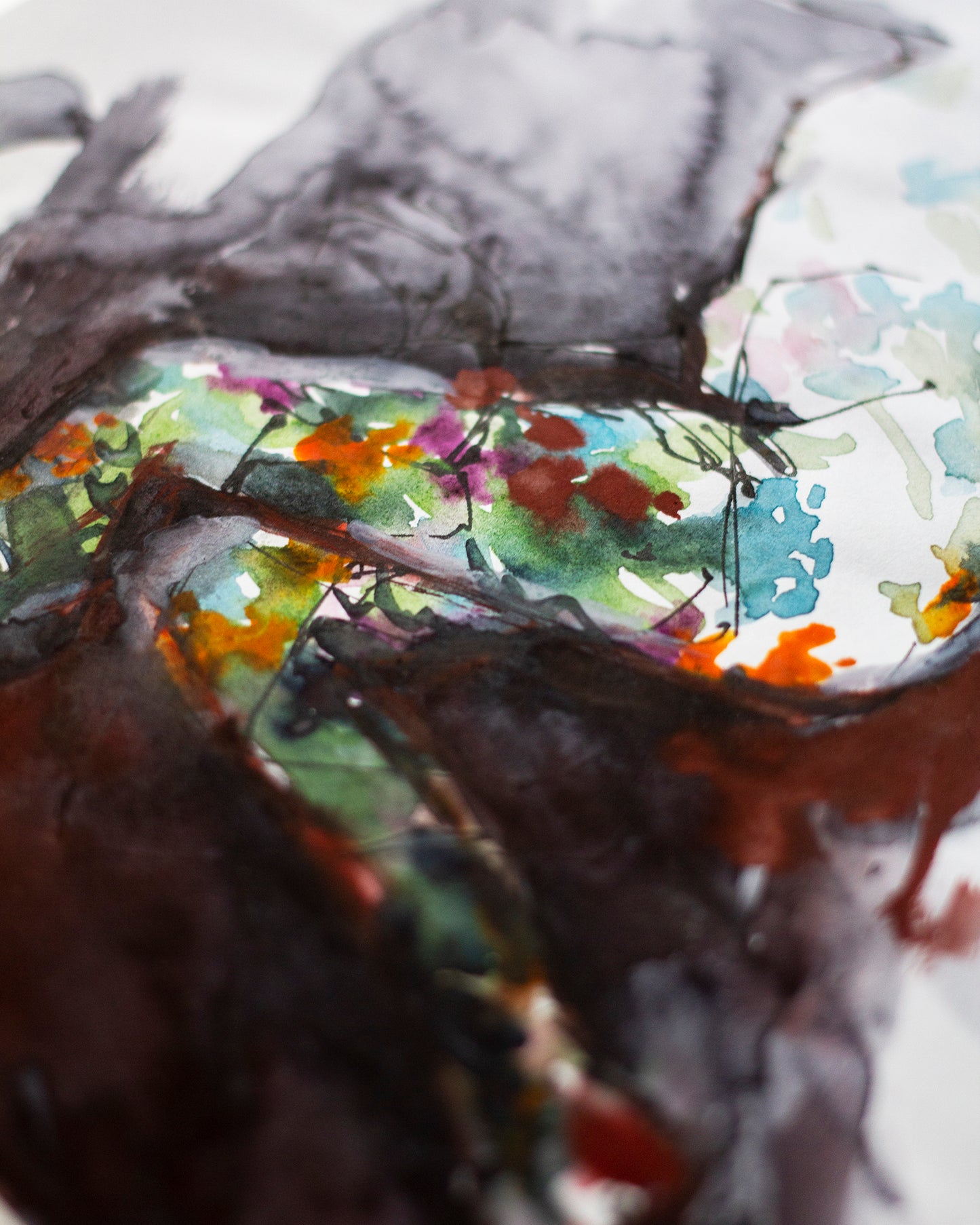 Flowers figure study III (21x15 cm) 2022
