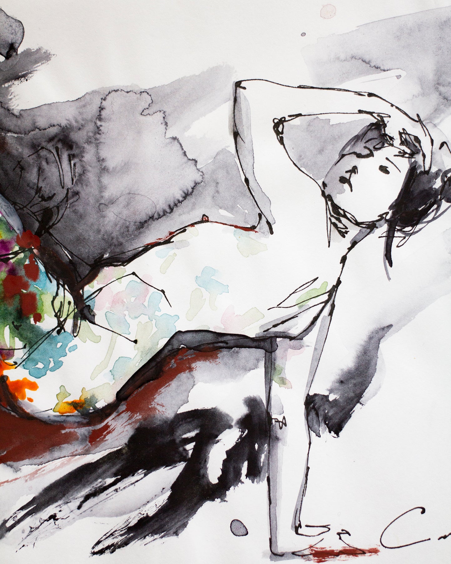 Flowers figure study III (21x15 cm) 2022