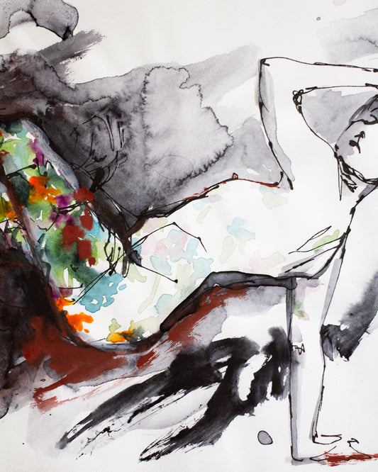 Flowers figure study III (21x15 cm) 2022