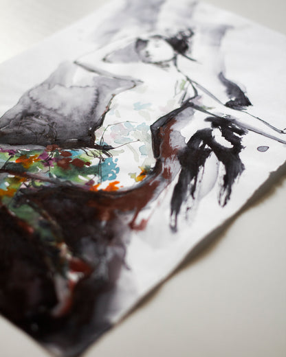 Flowers figure study III (21x15 cm) 2022