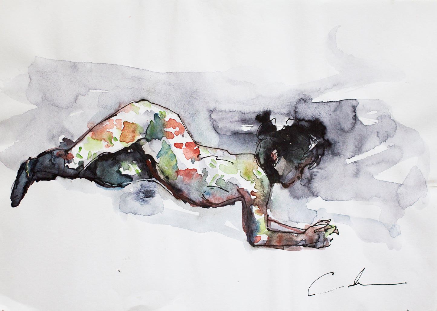 Flowers figure study I (21x15 cm) 2022