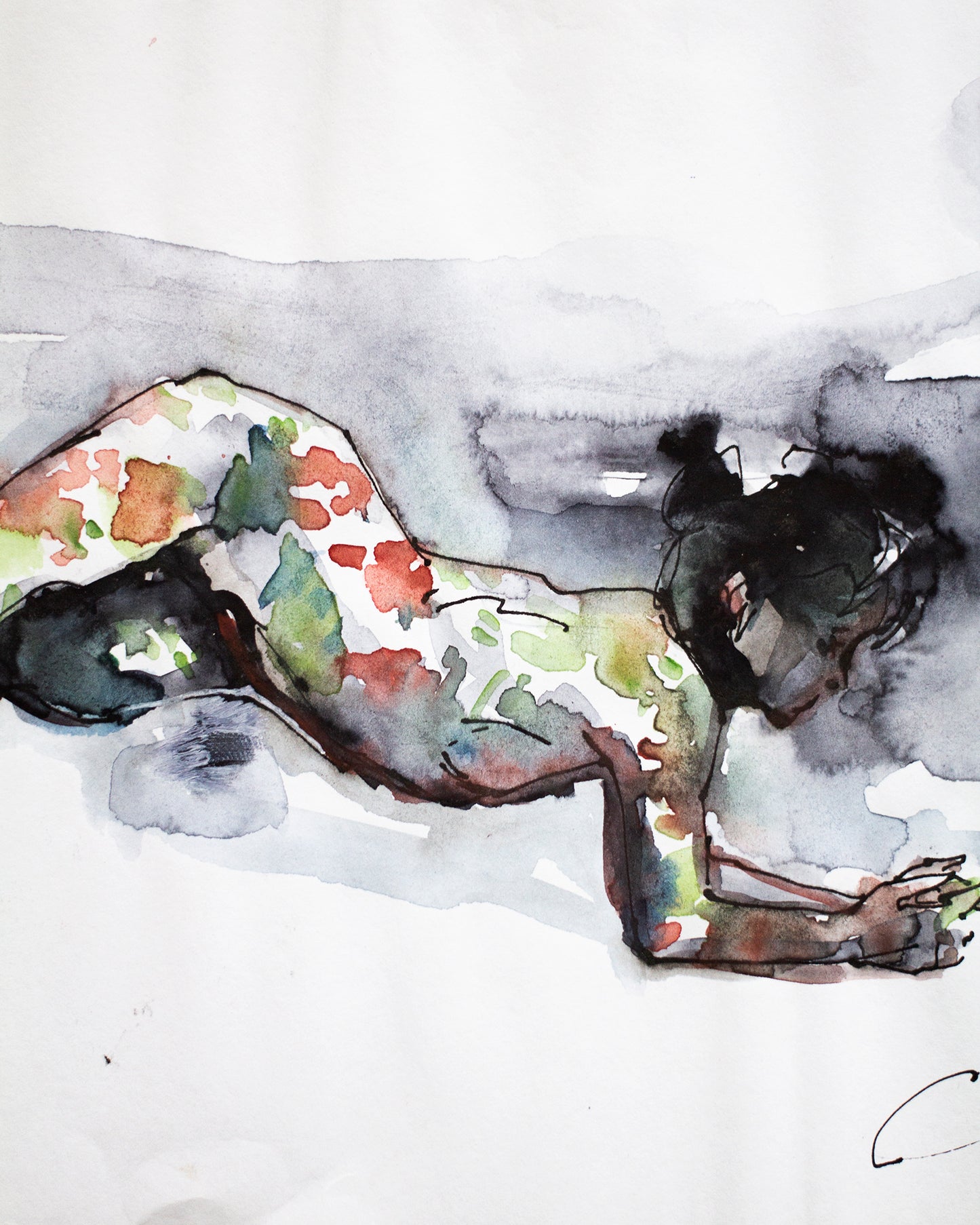 Flowers figure study I (21x15 cm) 2022