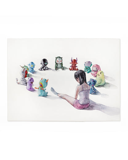 Sitting with your demons (73x53 cm) 2025