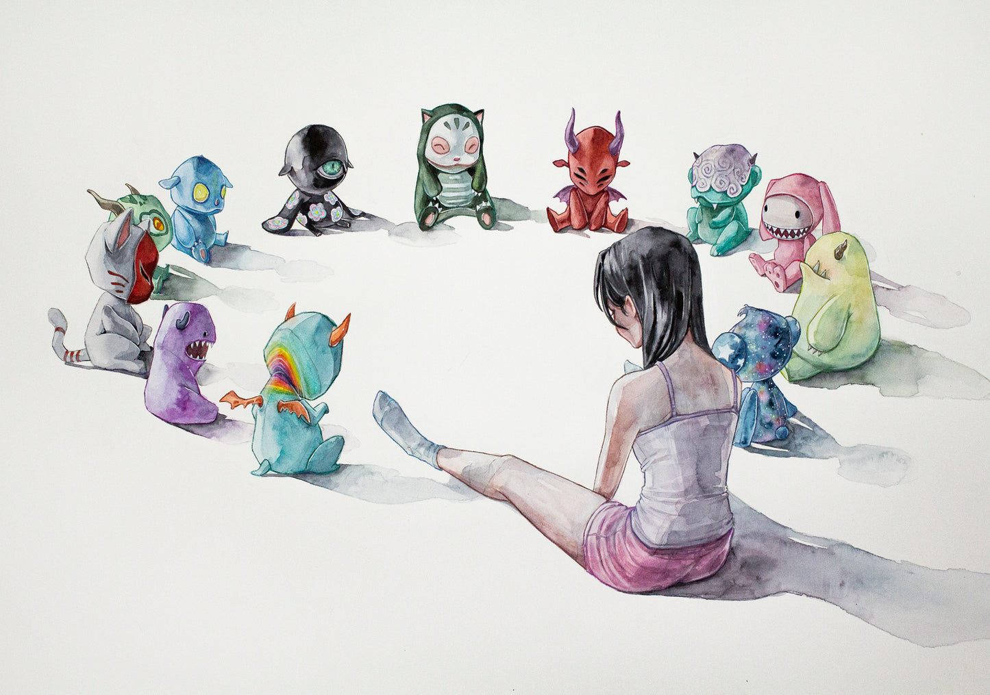 Sitting with your demons (73x53 cm) 2025