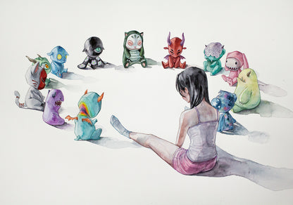 Sitting with your demons (73x53 cm) 2025