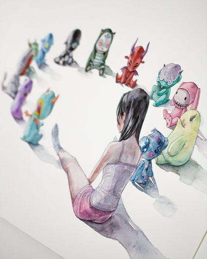 Sitting with your demons (73x53 cm) 2025