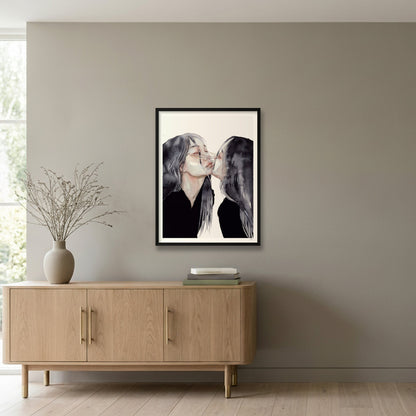 The Double — 60×80cm, 24×31" Black Frame