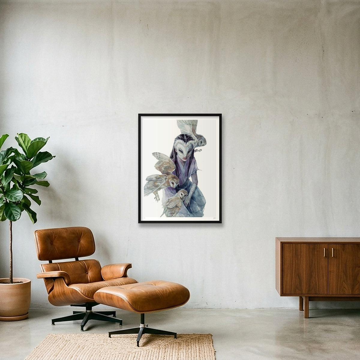 The Owl — 60×80cm, 24×31" Black Frame