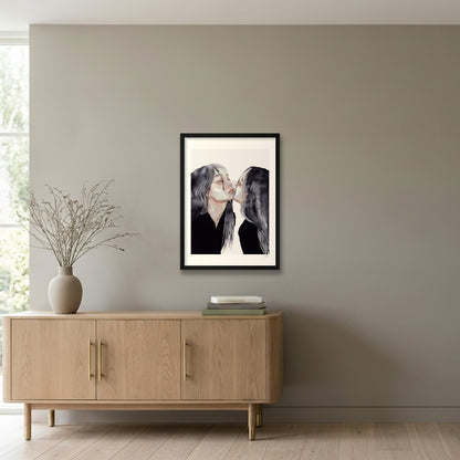The Double — 42×59cm, 17×23" Black Frame