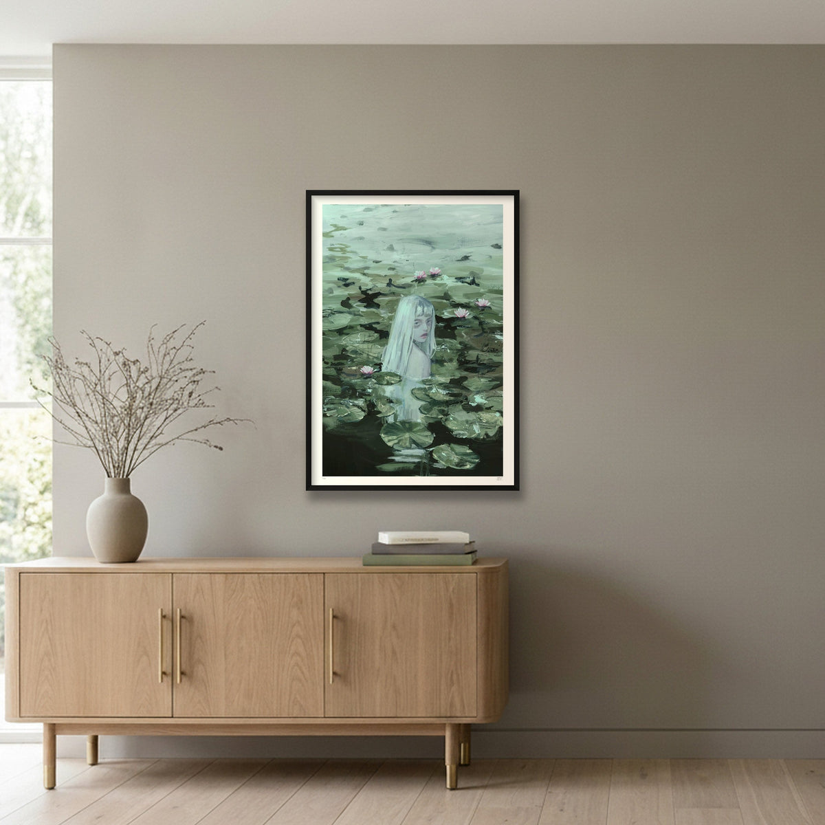Water Nymph — 70×100cm, 28×39" Black Frame