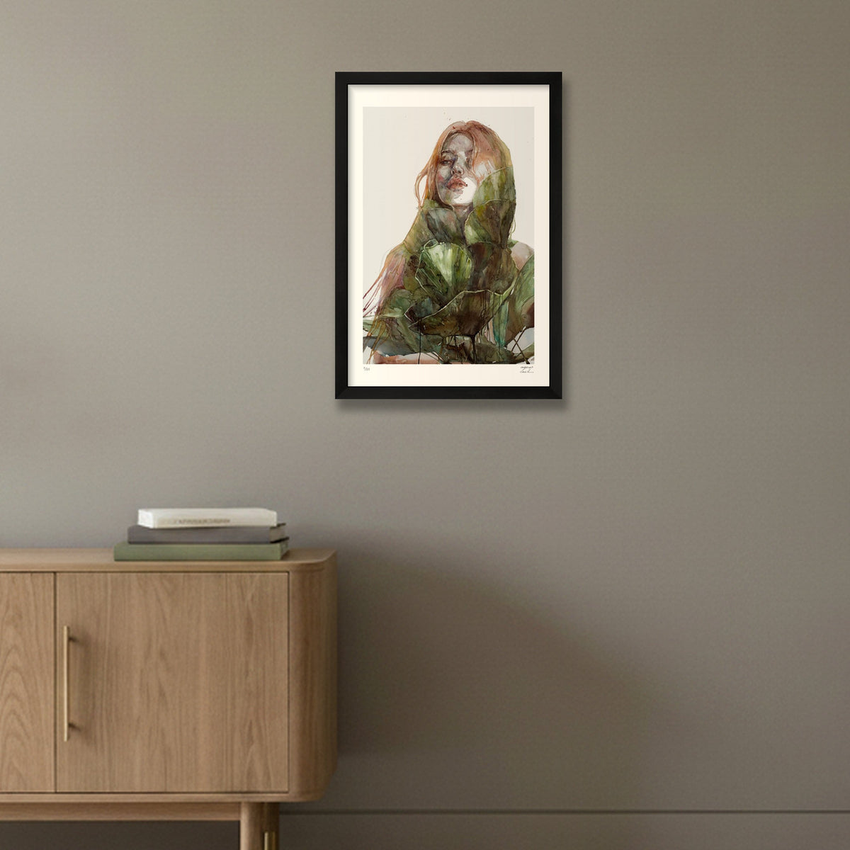 River Nymph — 30×45cm, 12×18" Black Frame