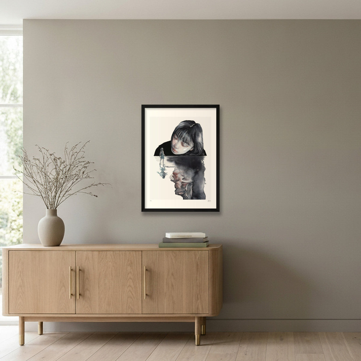 The Giant and the Fairy — 42×59cm, 17×23" Black Frame