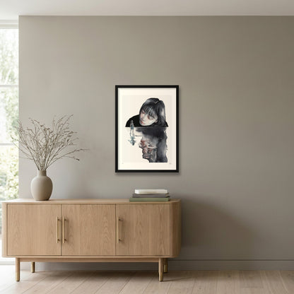 The Giant and the Fairy — 42×59cm, 17×23" Black Frame